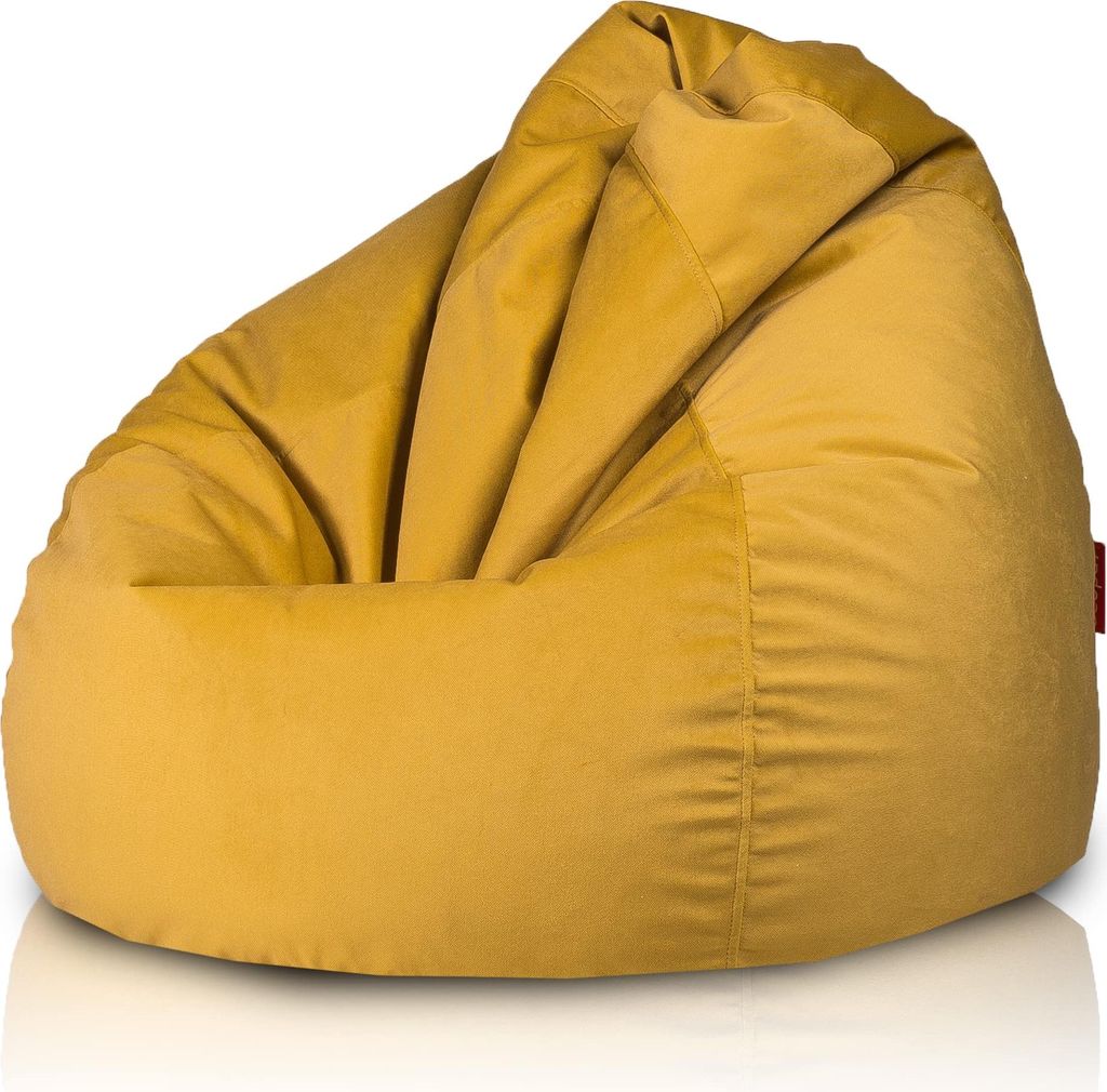 Ecopuf Fuzzy, Sitzsack Pouf Sessel Sack, Kinder Erwachene, 80x110, Gelb A28