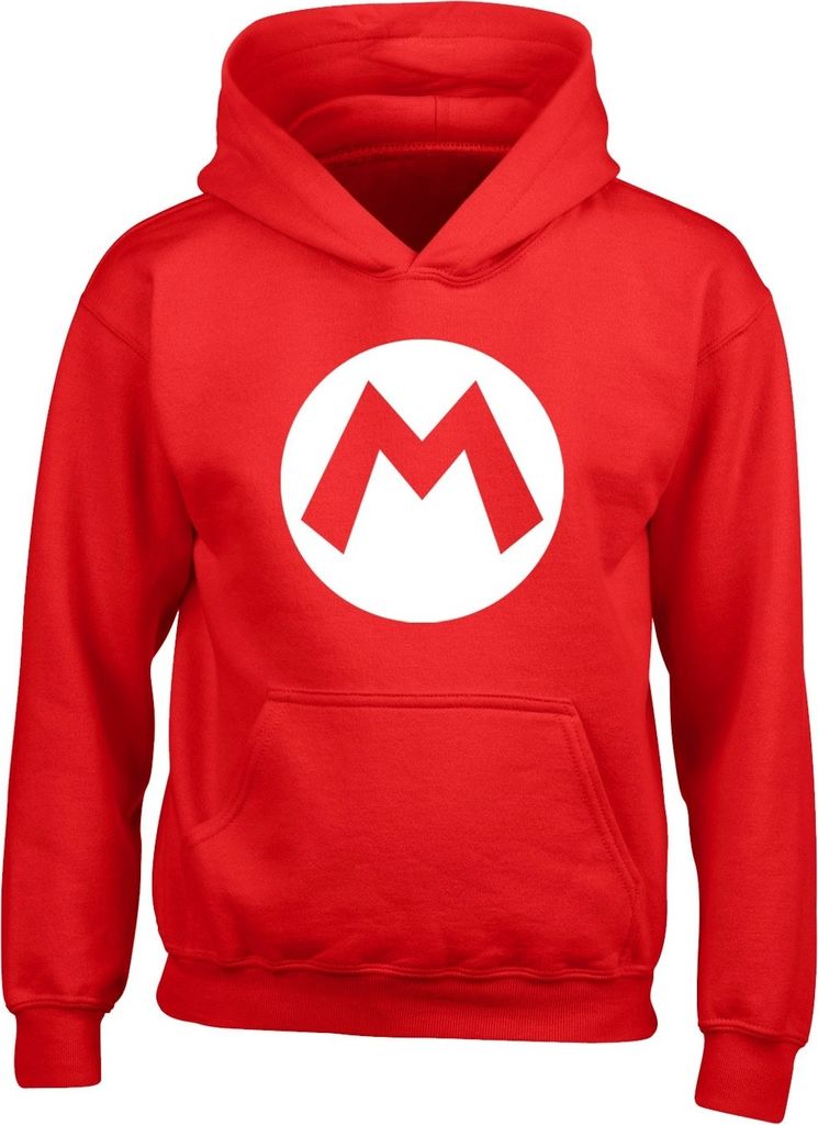 Super Mario Kapuzenpullover Uni Mario Badge rot 140 Produktbild 