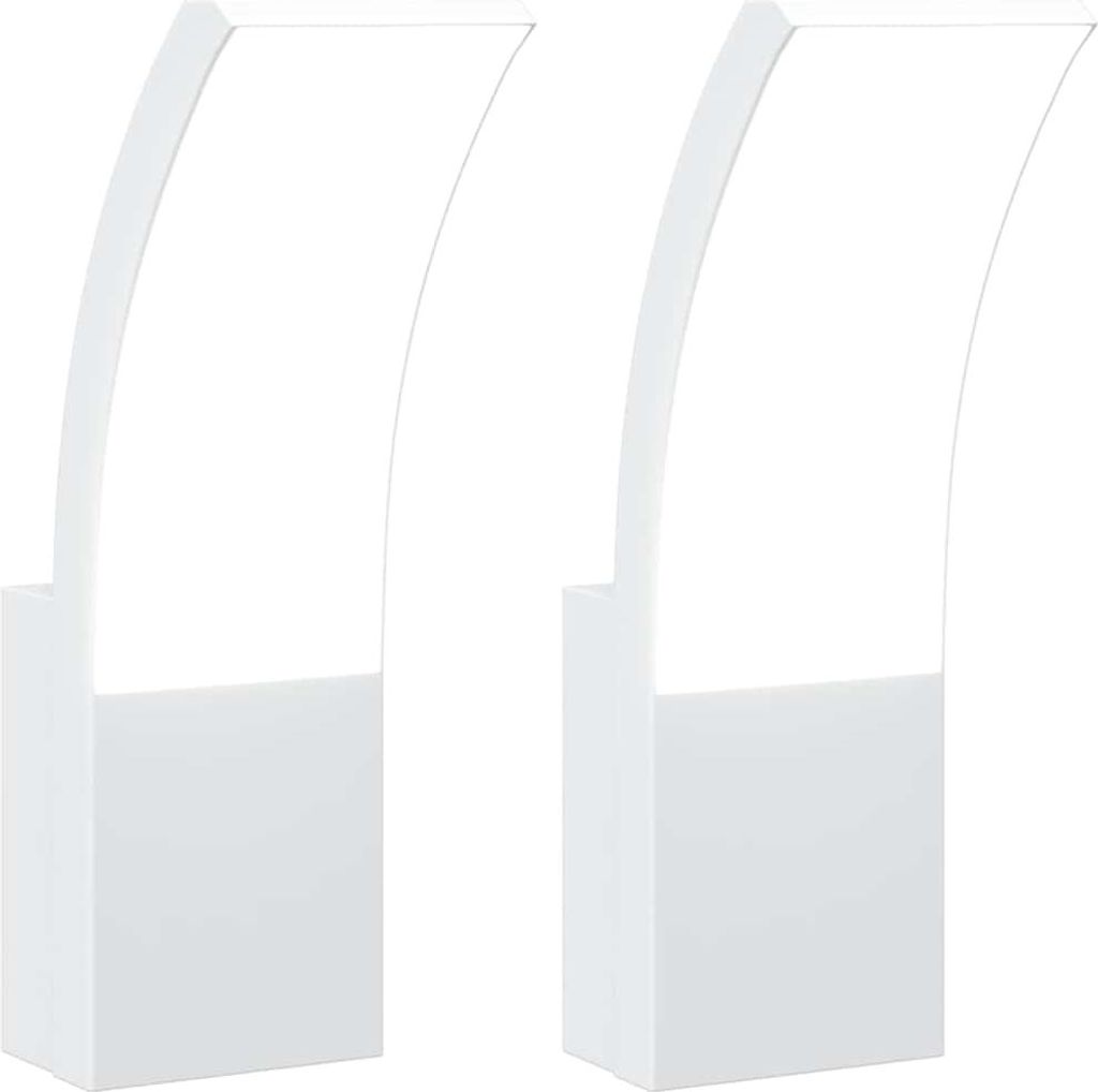 vidaXL Applique murale d'extérieur LED 2 pcs. Blanc Image du produit 