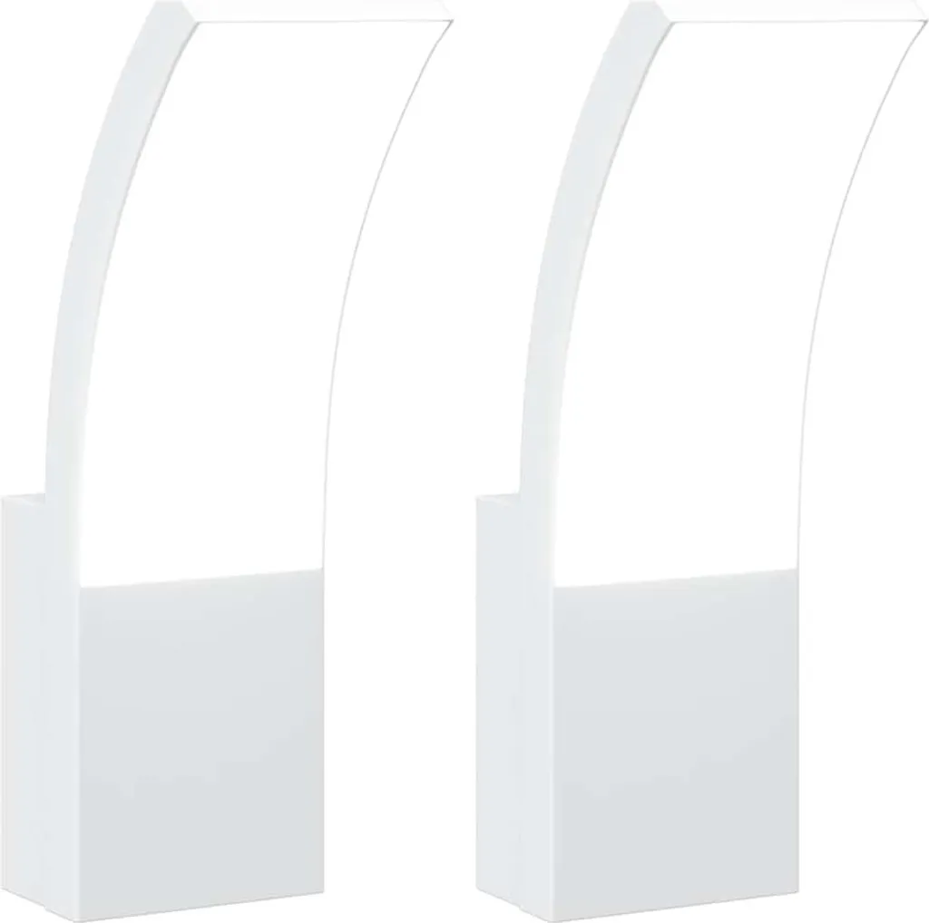vidaXL Luci da parete per esterni a LED 2 pz. Alluminio pressofuso bianco