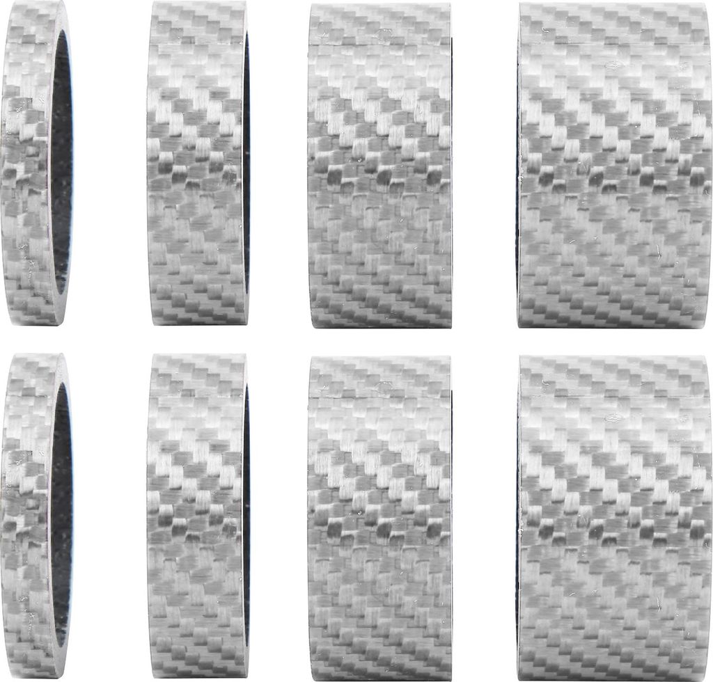 2 Set Carbon Fiber 5/10/15/20mm Fahrrad Headset Gabel Spacer Vorbau Fahrrad UnterlegscheibeSilber