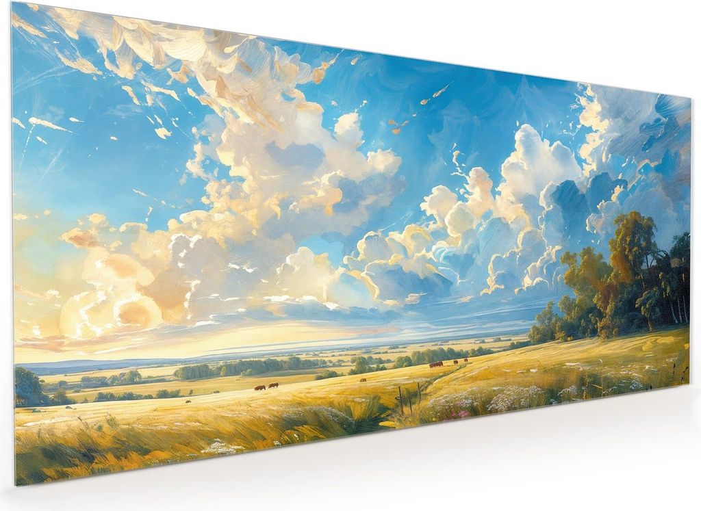 Küchenrückwand Spritzschutz Glas mit Motiv Landschaft mit Wolken 40 x 40 cm