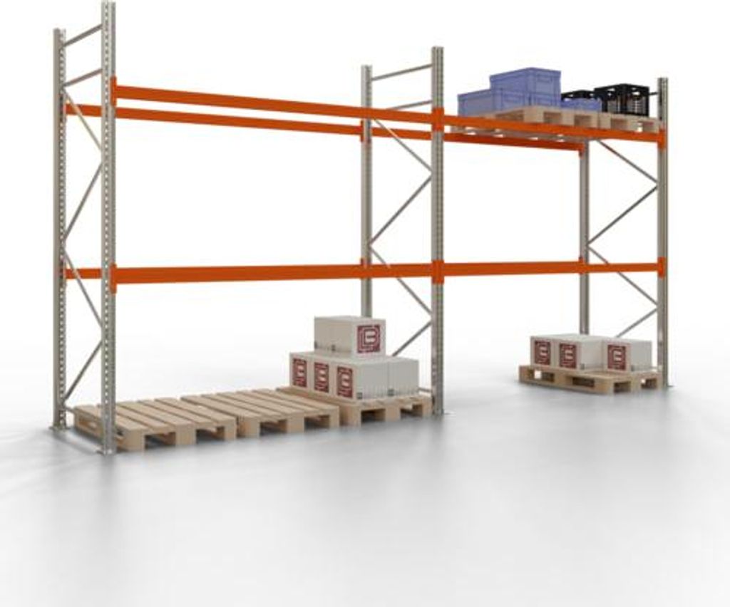 Palettenregal - 3 t - 3,0 x 5,7 x 1,1 m - 2 Felder - Schwerlastregal - VKfrei
