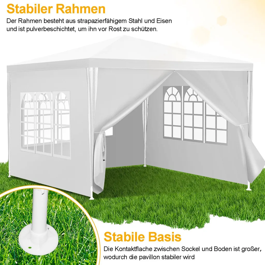 OFFERTA Gazebo 3x3 Izrielar Bianco Pieghevole | Tutto Incluso + Borsa - 3