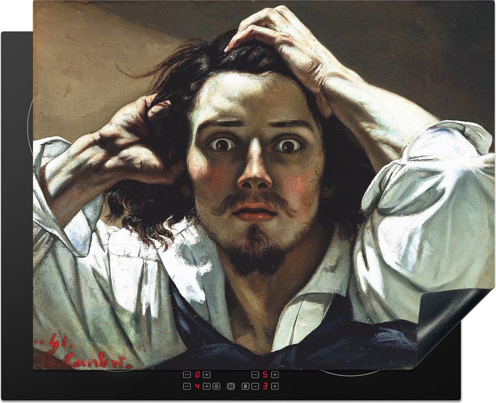 KitchenYeah Herdabdeckplatte Die Verzweifelten - Gemälde von Gustave Courbet , 65x52cm, Küche Deko, Glaskeramikkochfeld Herdabdeckung, Abdeckpl...