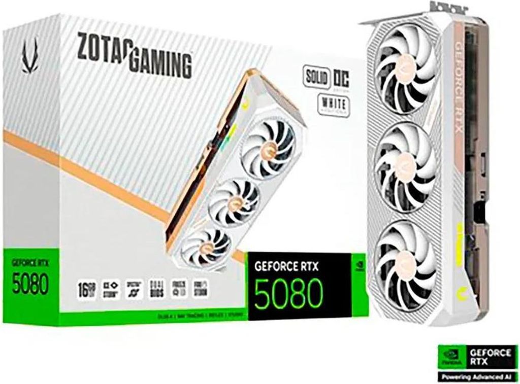 Zotac Rtx 5080 Solid Oc 16gb Gddr7 Grafikkarte Durchsichtig Produktbild 