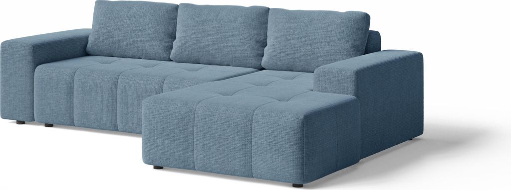 Ecksofa - mit Schlaffunktion - Couch L Form - Blau - 264x78x155 cm - Rechts - Wohnzimmersofa - Couchgarnitur - Bettsofa - ORION