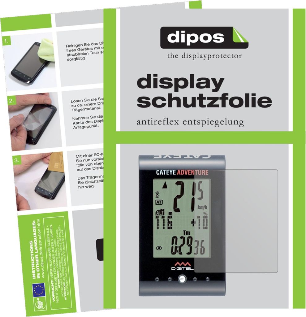 3x Schutzfolie für Cateye CC-AT200W matt Displayschutzfolie Folie Display Schutz dipos