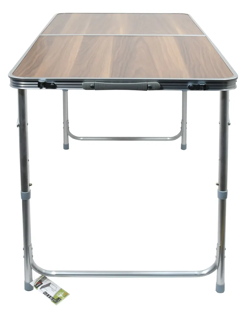 Table de camping pour repas en extérieur pliable et réglable marron - 3