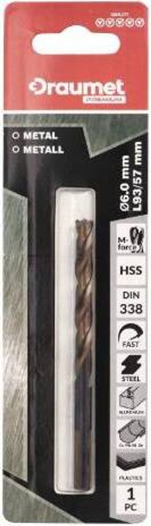 HSS Metallbohrer, 12 mm, 1 Stück, DRAUMET PREMIUM