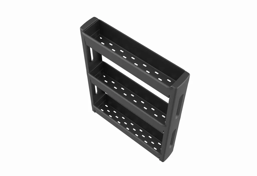 Desserte XS 3 plateaux en polypropylène robuste Mobilo EDA Anthracite