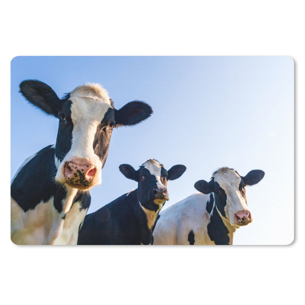 MuchoWow Mauspad Mousepad Kuh - Tiere - Blau - Makro 27x18 cm - Mousepads - Maus Mat - Pad - Mausunterlage - Büroartikel - Desk Matten