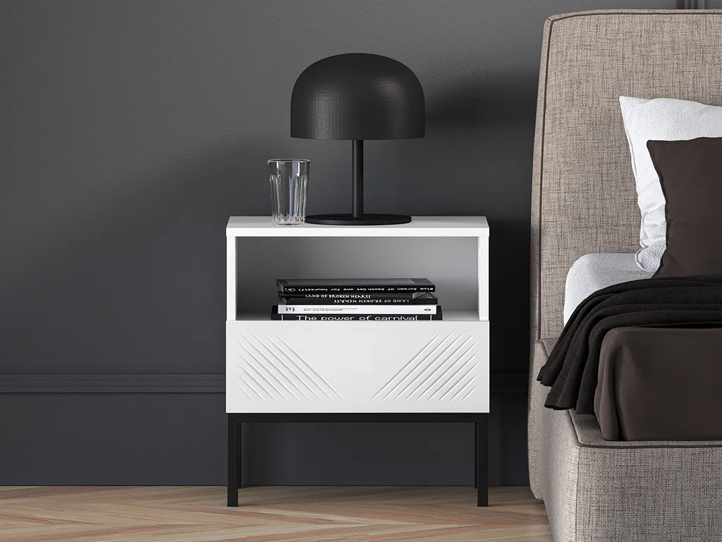 Table de nuit ADELE 3 bicolore pour optimiser le rangement de chambre - 4