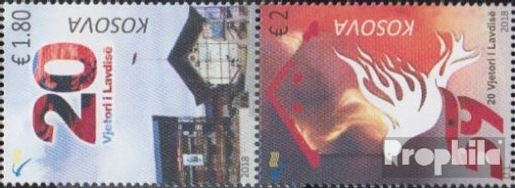 Briefmarken Kosovo 2018 Mi 416-417 Paar (kompl.Ausg.) postfrisch Adem Jashari