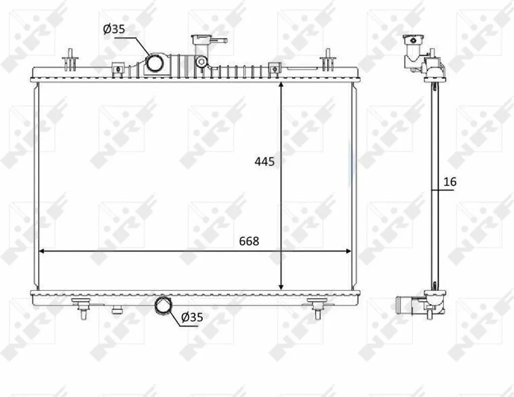 Radiateur refroidissement Koleos I pour remorquage | NRF 58394