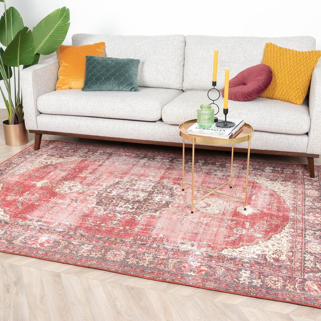 Teppich Vintage - Estate Medaillon Rot - 190x290 cm - Wohnzimmer, Esszimmer, Schlafzimmer - FRAAI | Home & Living - Klassik, Modern, Orientalisch
