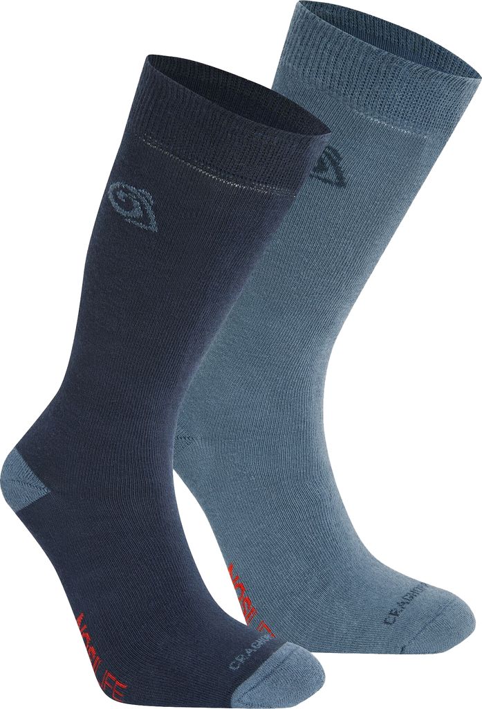 Craghoppers - Socken Insektenabwehr für Herren/Damen Unisex(2er-Pack) CG2111 (39,5 EU - 42 EU) (Marineblau/Blaustein)