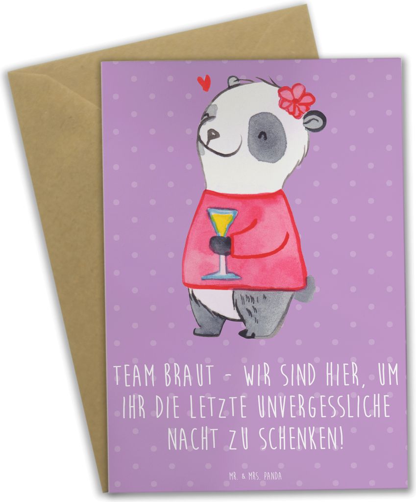 Mr. & Mrs. Panda Grußkarte Junggesellinnenabschied Team Produktbild 