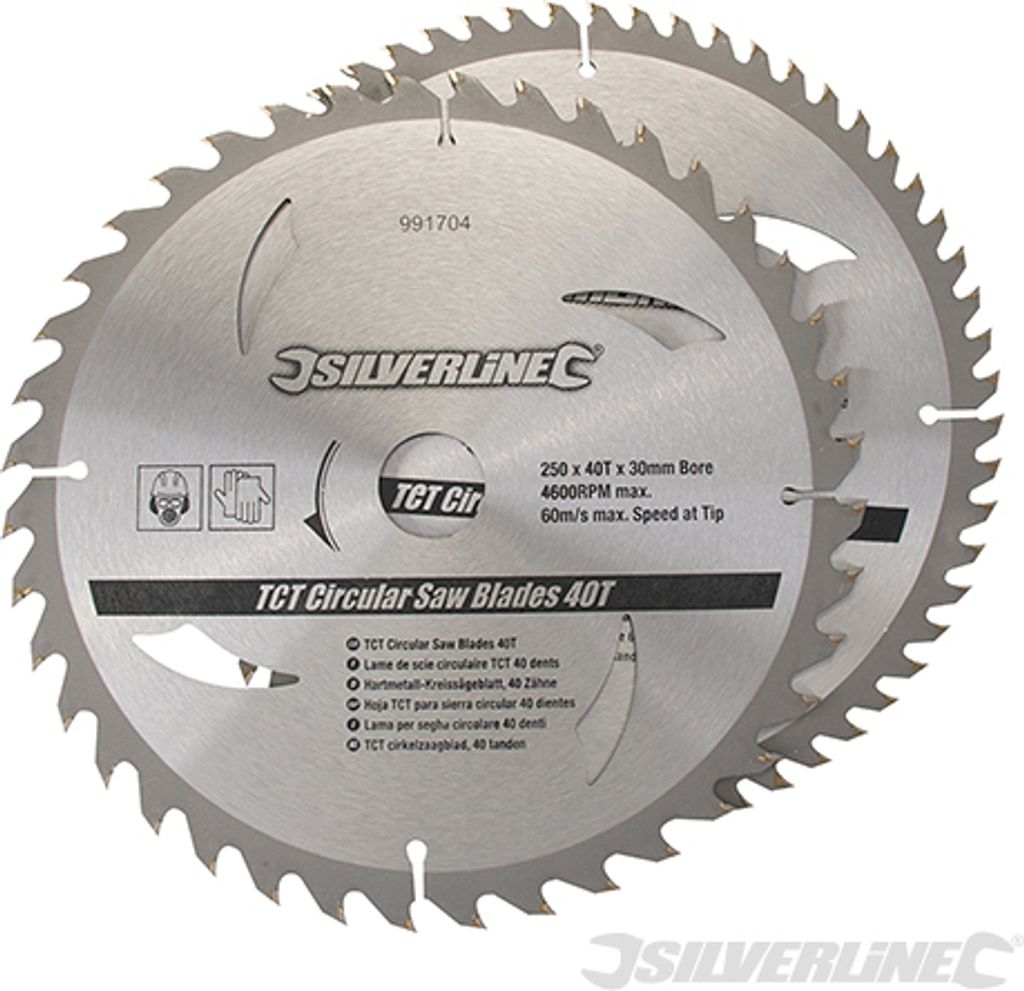 Silverline - Lame circolari in metallo duro con 40 e 60 Immagine del prodotto 
