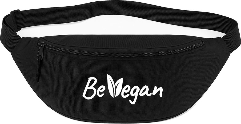 Huuraa Bauchtasche Be Vegan Blätter 2,5 Liter Black Polyester Crossbody Bag Geschenkidee