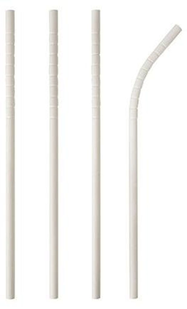 Papstar Papierstrohhalme pure 6 mm 20 cm flexibel weiß 100 Stück