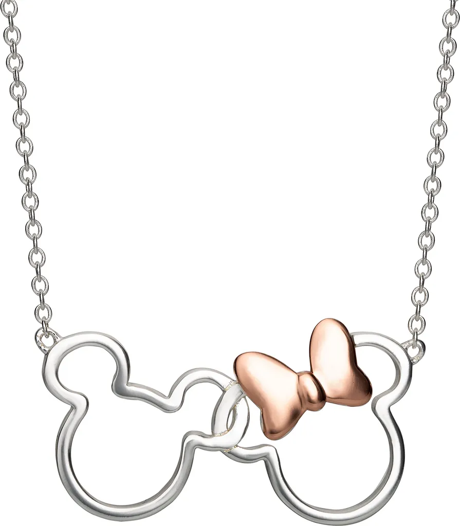 Collier Mickey & Minnie Mouse Anti-Allergique - Bijou Argent Durable