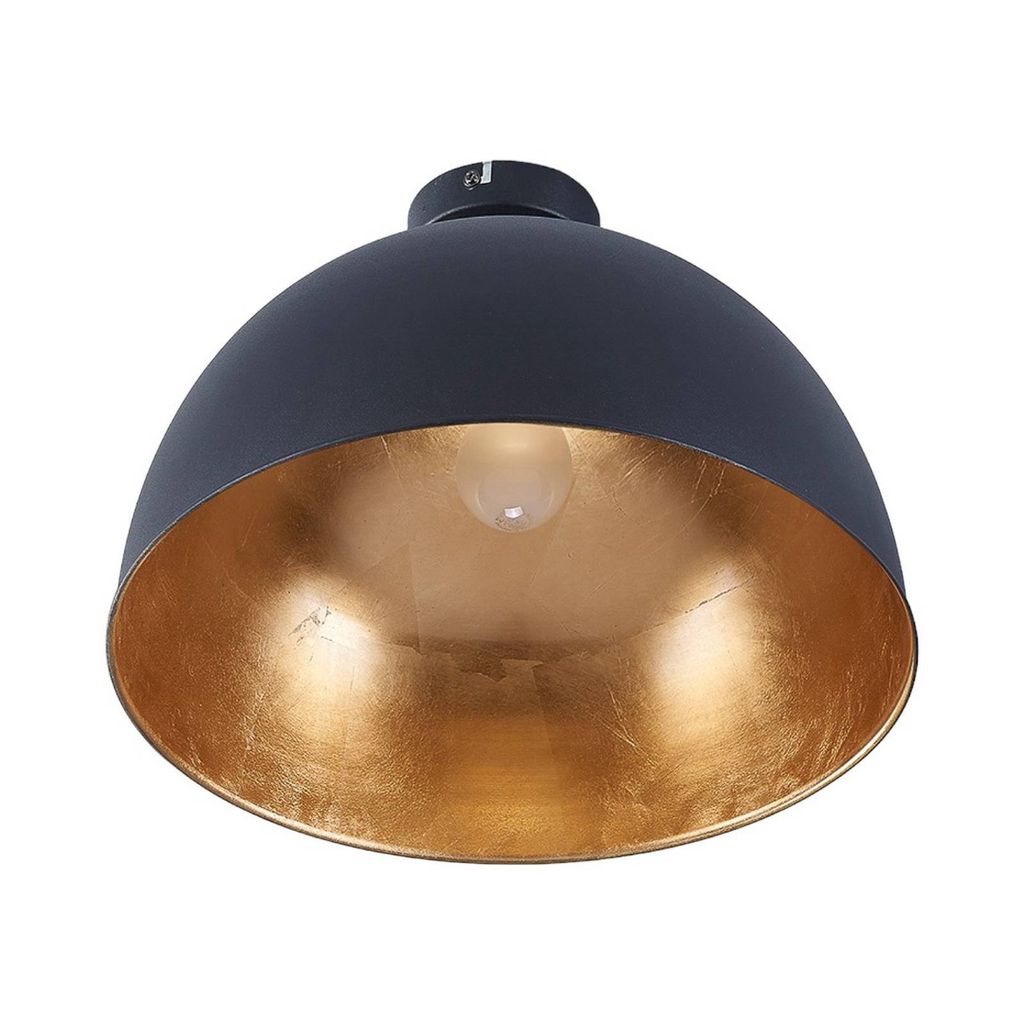 Lindby Deckenleuchte Lya, Ø 40 cm, schwarz-gold, Metall