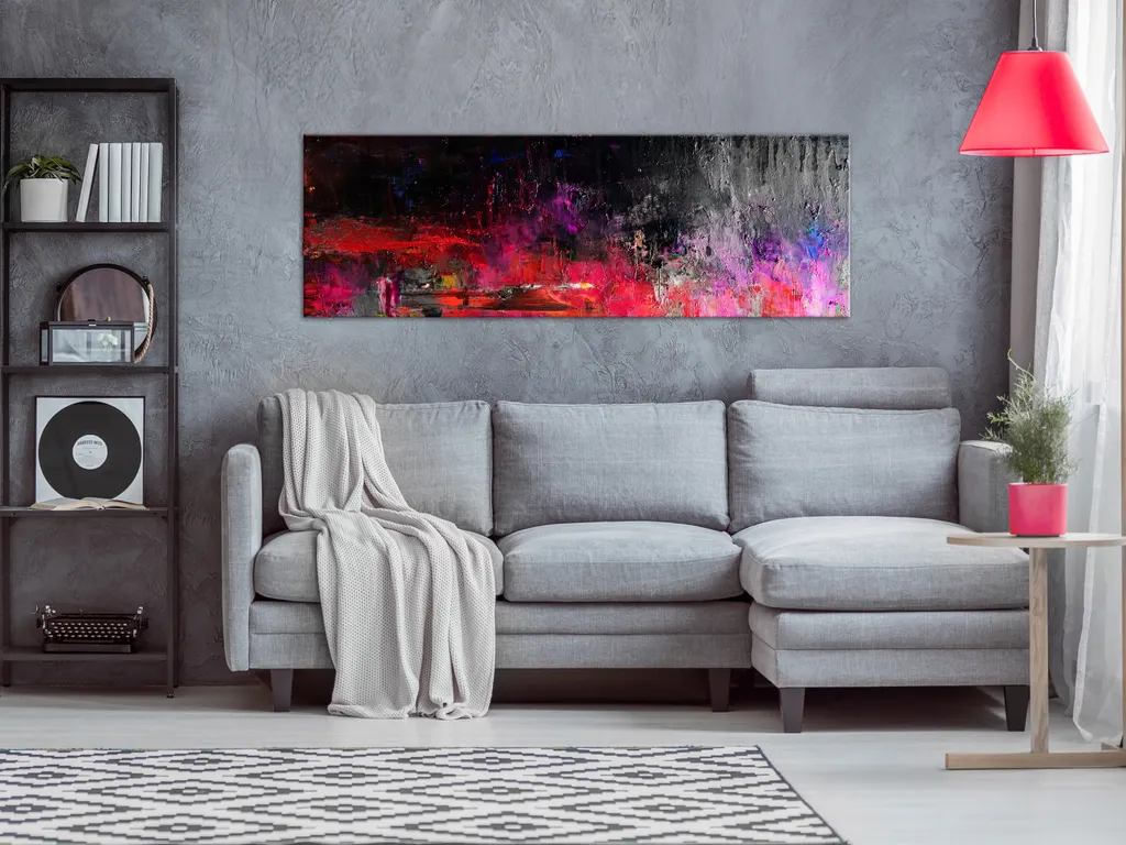 Quadro Agosto Caldo 120x40 cm - Arte Astratta in TNT per la Casa - 2
