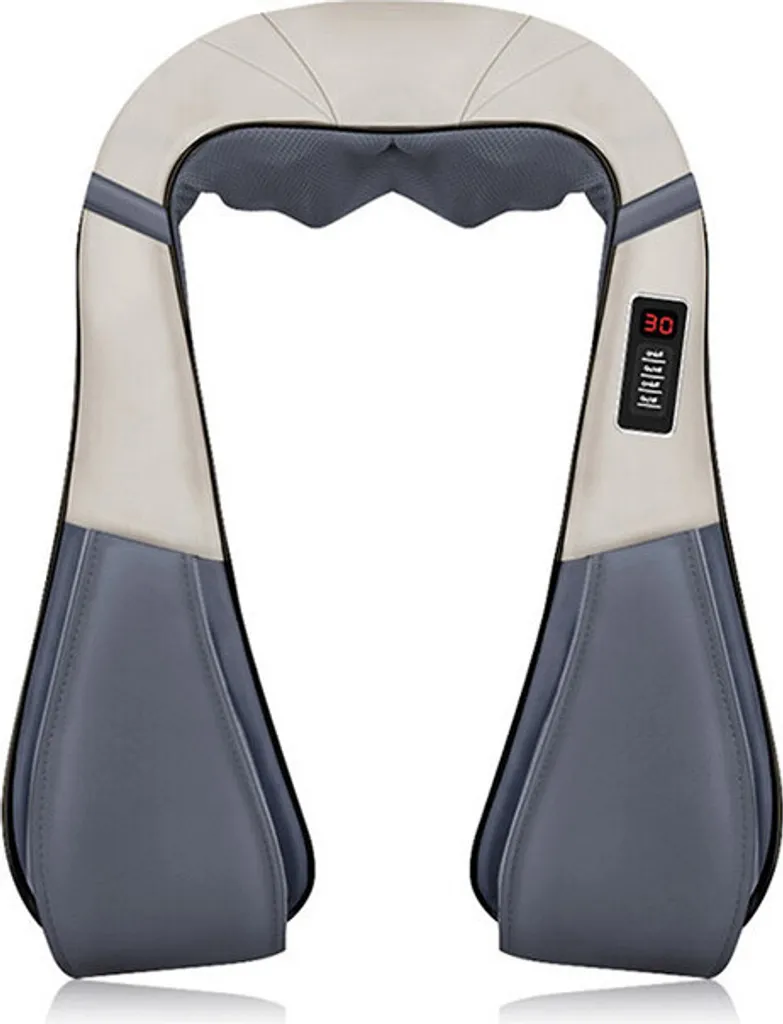 Coussin de massage cervical et dorsal avec chaleur infrarouge Gris
