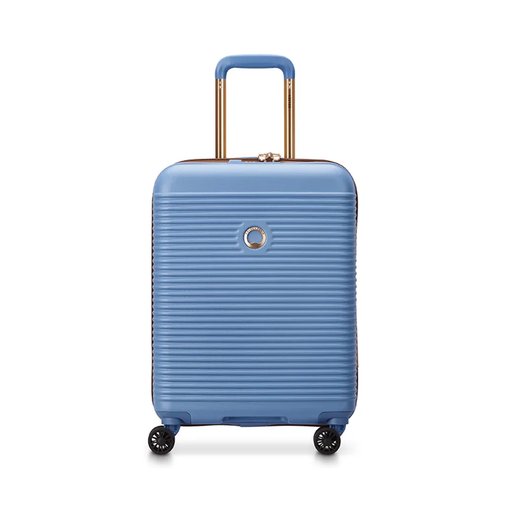 Valise cabine Delsey Freestyle Slim 55 cm bleue : bagage rigide svelte