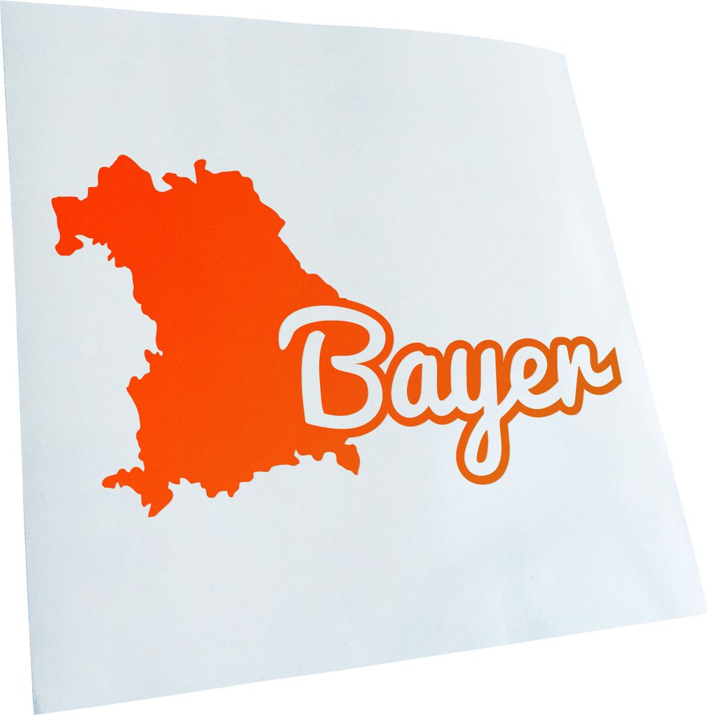 Kiwistar - Autoaufkleber - Bayer Bayern Herkunft - Neonorange - 30x18cm - Aufkleber für Auto, Laptop, Fahrrad, LKW, Motorrad mehrfarbig JDM Decal ...