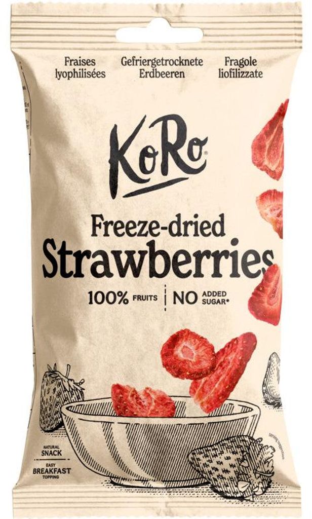 KoRo Gefriergetrocknete Erdbeeren 20 g – Knusprig, Produktbild 