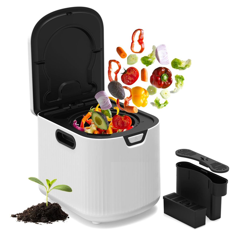 Puluomis Intelligenter Elektrischer Komposter 3.3L, 3-in-1 selbstreinigend, geruchsfrei und leiser Küchenkomposter, für Obst-/Gemüseabfälle Küche