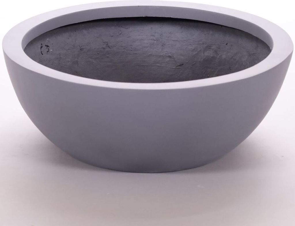 Elegant Einrichten | Pflanzkübel | Fiberglas | rund | D34xH12cm | grau.