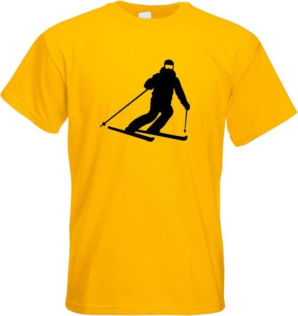 Kiwistar - T-Shirt - gelb - Skifahrer Skiläufer Langlauf Herren Funshirt Bedruckt Design Sprüche Spruch Motive - mit Motiv Bedruckt - Funshirt De...