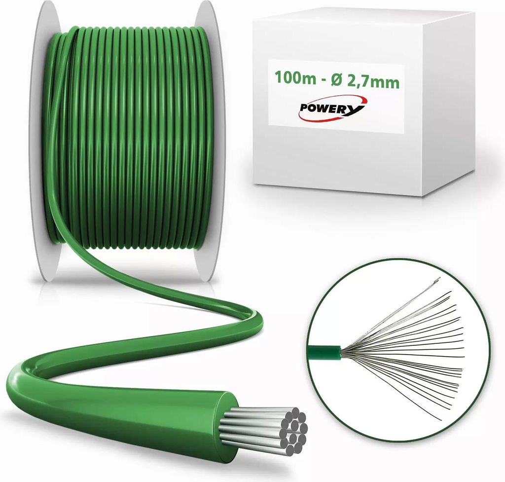 100m Begrenzungskabel kompatibel mit Mähroboter Gardena, Husqvarna Automower 2,7mm
