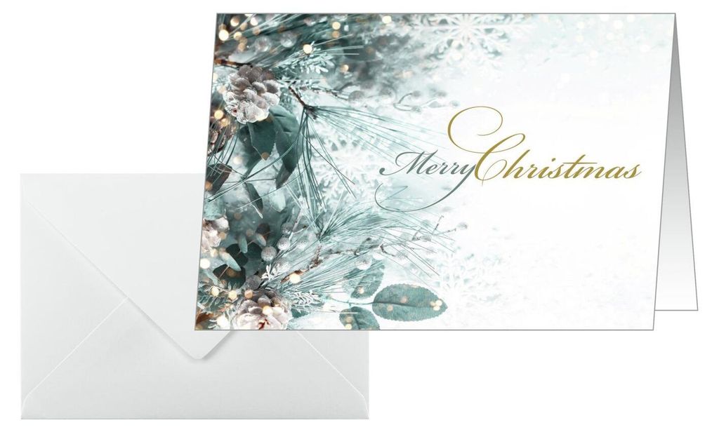 SIGEL DS086 Weihnachts-Karten "Eucalyptus magic" - A6 quer - 25 Karten inkl. Umschläge