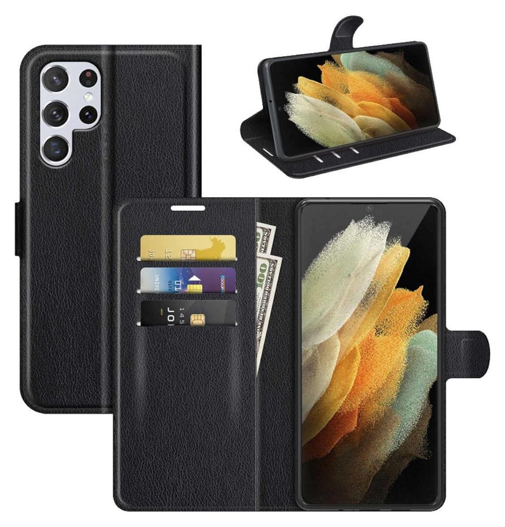 Für Samsung Galaxy S22 Ultra Handy Tasche Schwarz Etuis Produktbild 