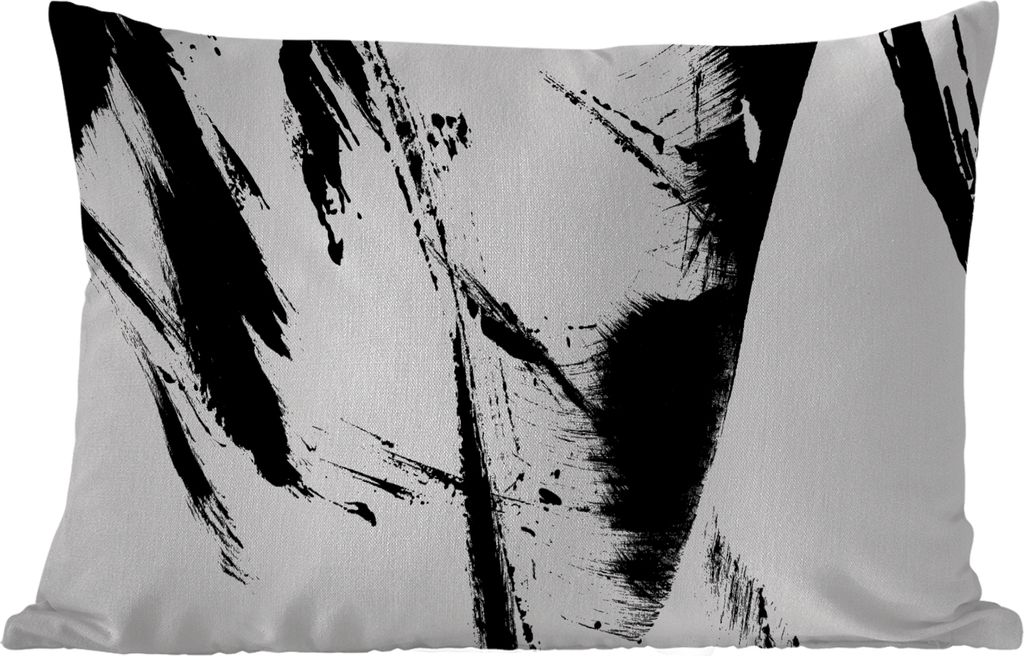 MuchoWow Outdoor Kissen - Farbe - Schwarz - Abstrakt - 60x40 cm - Wetterfest - Lounge Kissen - Zierkissen - Kissen für Innenräume