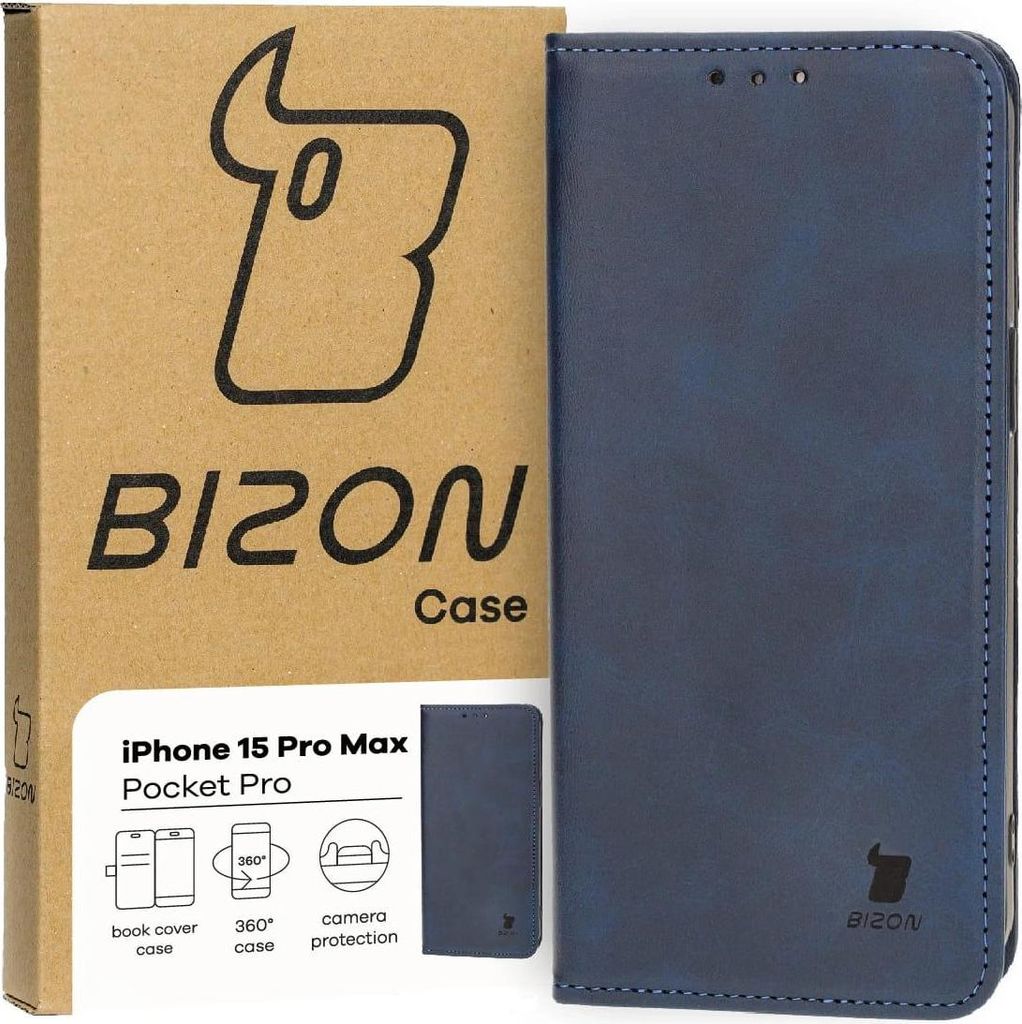Bizon Case Pocket Pro Apple iPhone 15 Pro Max marineblau