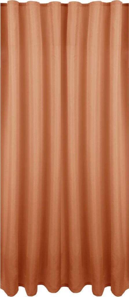 A plain, full-frame shot of a light brown curtain.