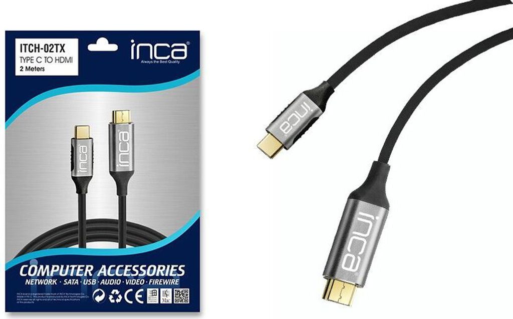 INCA USB Kabel ITCH-02TX Typ C > HDMI, 1.4, 4K30Hz, 2m retail