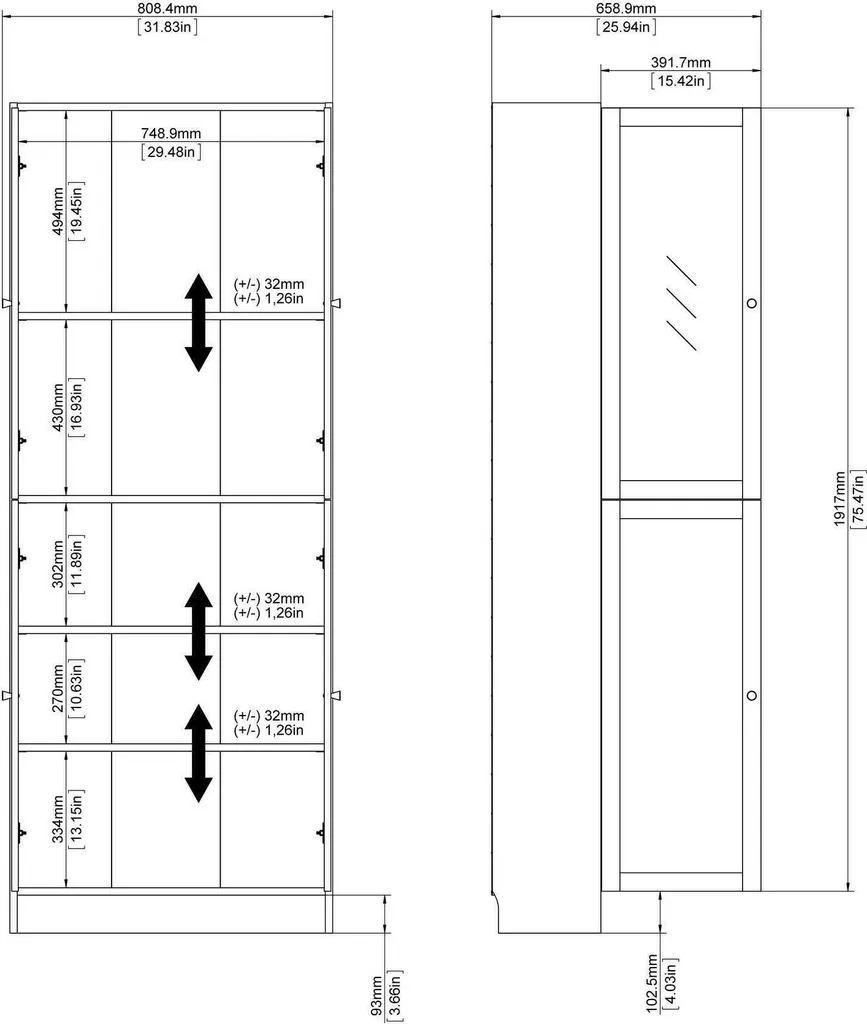 Armoire BASIC Blanche avec Portes et Étagères de Rangement Modulables - 3