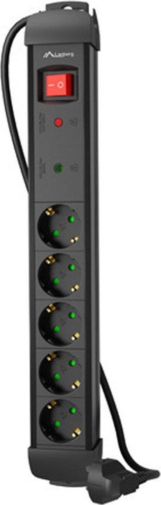 Lanberg SP1-05F-0300-BK, 3 m, Wewnętrzna, Typu F, Prosty, Zdjęcie produktu 