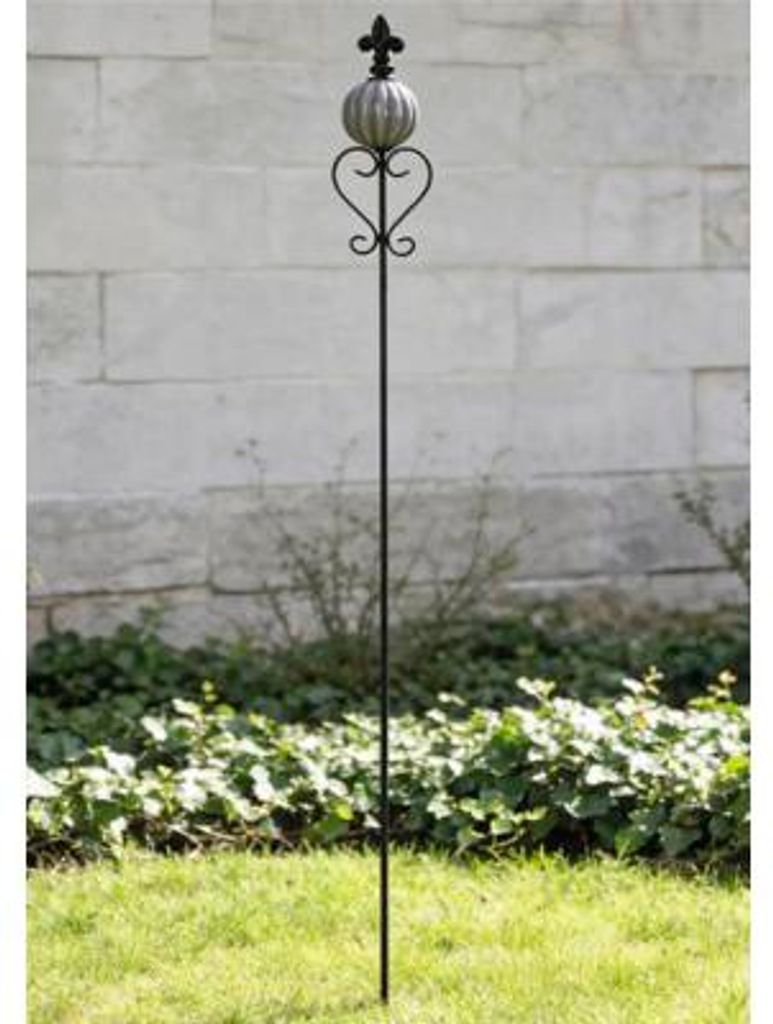 Metallstab mit Keramikball Lafiora 12 x 9 x 125 cm grau