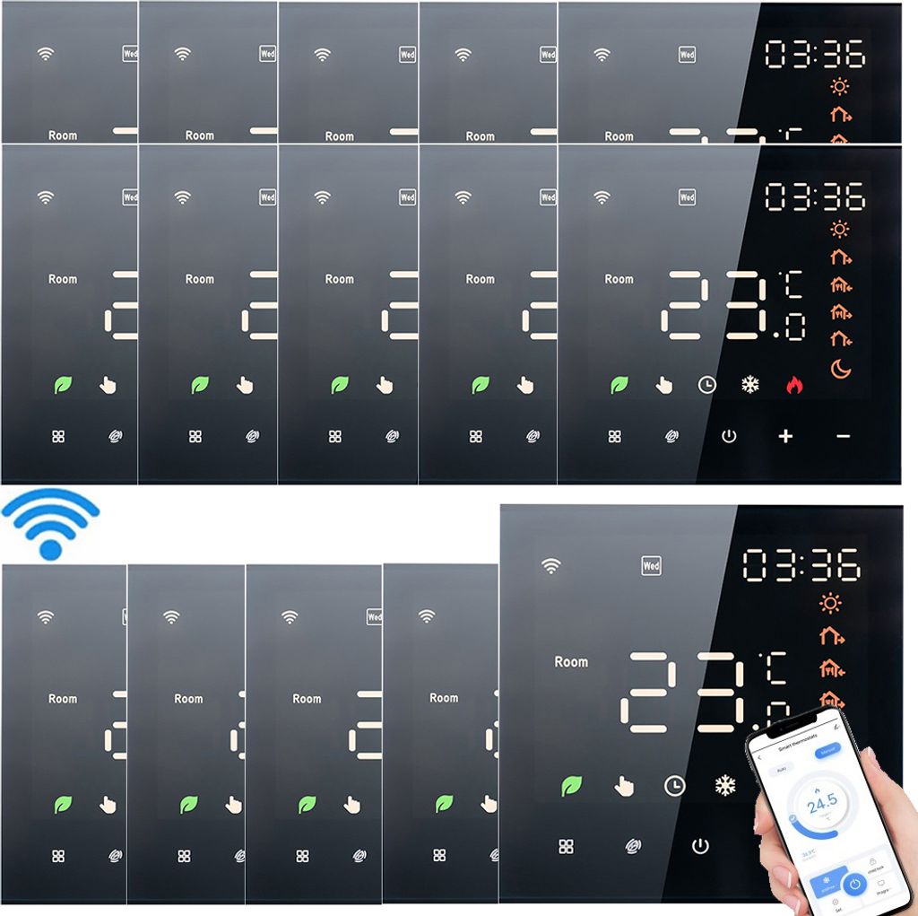 15X Smart Tuya WiFi-Thermostat, Sprachsteuerung, fuer 16A Produktbild 