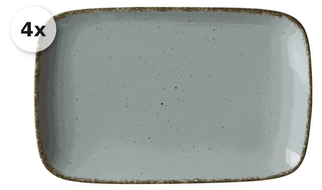 Servierplatte 24x15,5cm 4er Set Casa blau Produktbild 