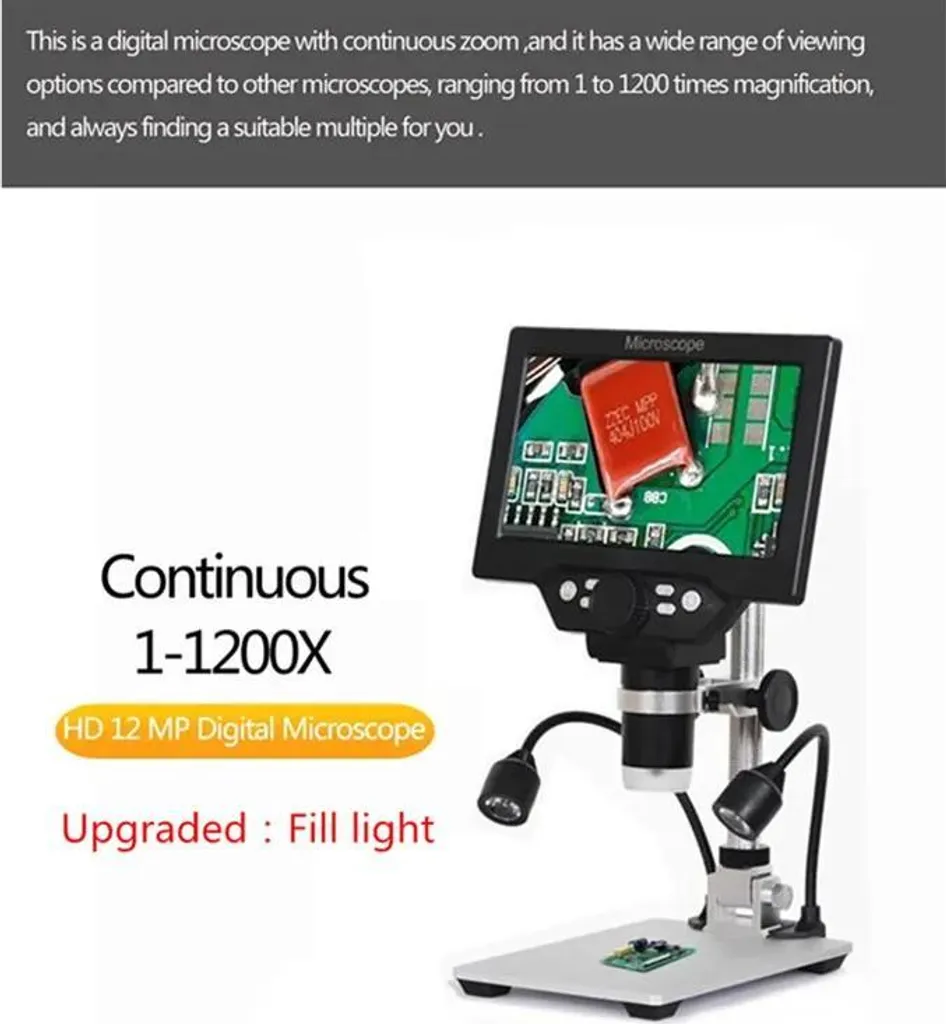 Microscope numérique G1200D 12MP écran 7 pouces HD pour soudure - Or - 3