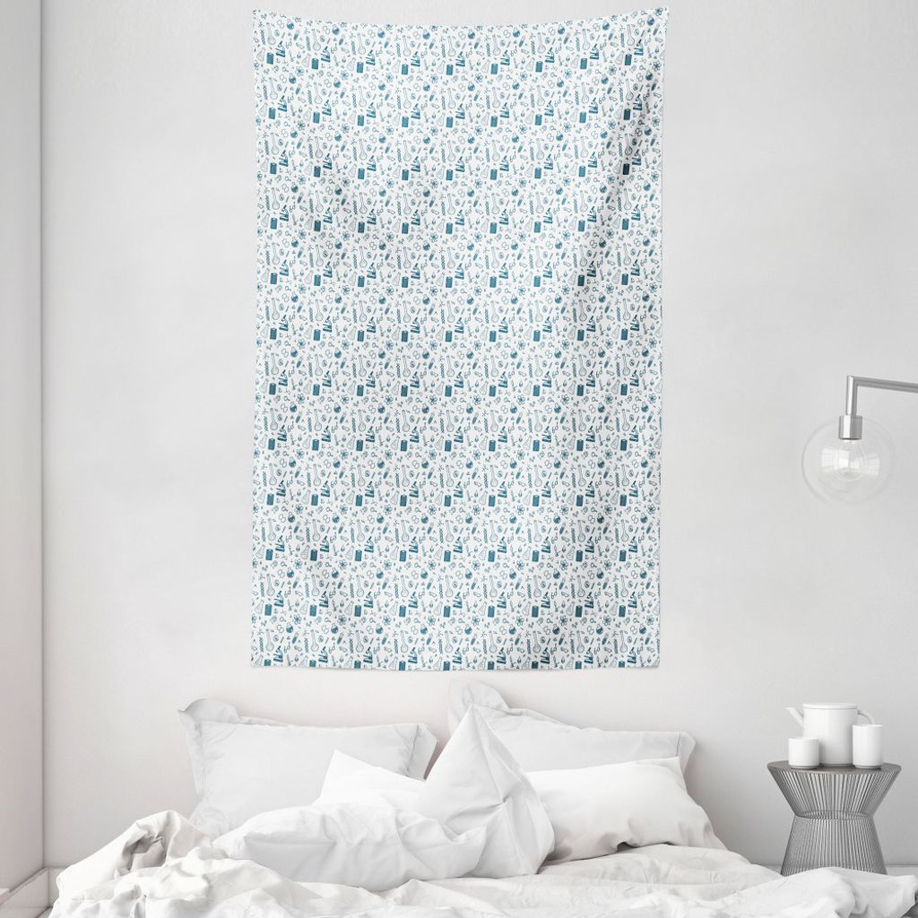 ABAKUHAUS Labor Wandteppich und Tagesdecke, chemische Illustration aus Weiches Mikrofaser Stoff Waschbar ohne Verblassen Digitaldruck, 140 x 230 cm...
