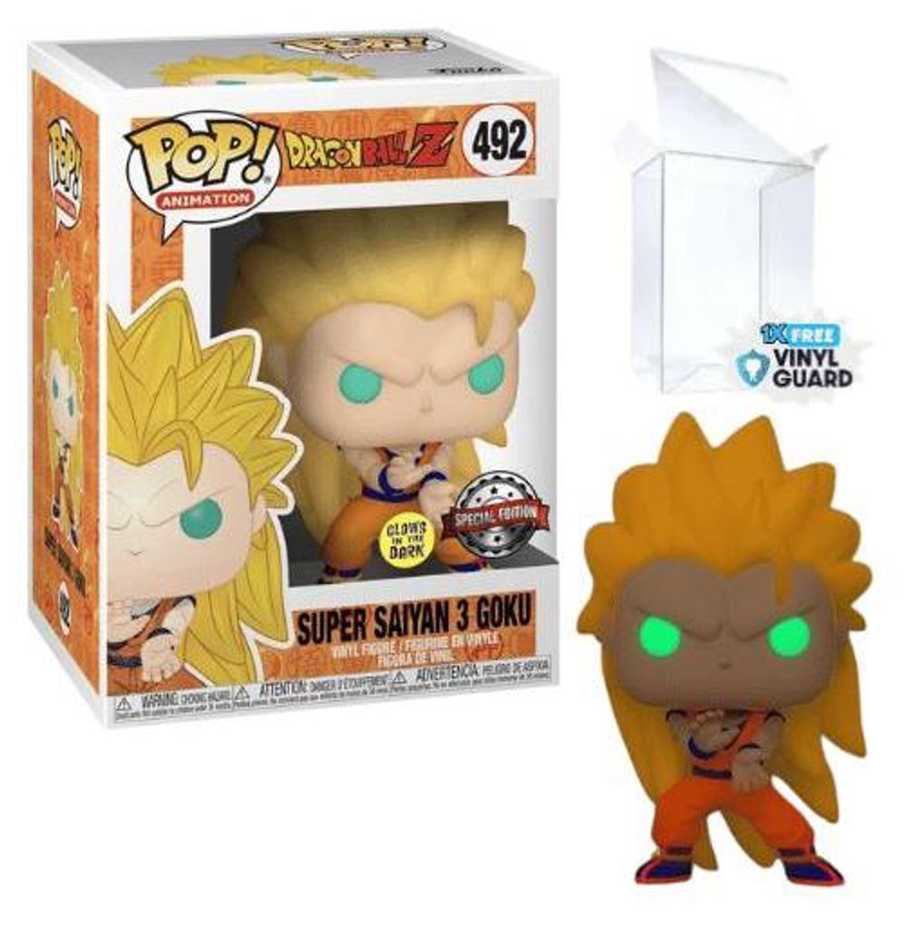 Funko Pop! Animation: Dragon Ball Z -Super Saiyan 3 Goku #492 Special Edition GITD